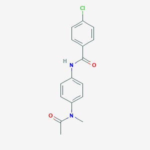 molecular formula C16H15ClN2O2 B269448 N-{4-[acetyl(methyl)amino]phenyl}-4-chlorobenzamide 