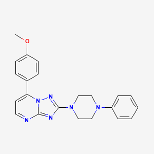 molecular formula C22H22N6O B2694482 7-(4-甲氧基苯基)-2-(4-苯基哌嗪)[1,2,4]三唑并[1,5-a]嘧啶 CAS No. 338403-71-7