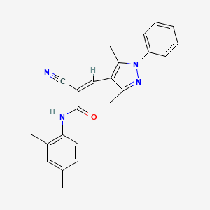 molecular formula C23H22N4O B2694485 (Z)-2-氰基-N-(2,4-二甲基苯基)-3-(3,5-二甲基-1-苯基吡唑-4-基)丙-2-烯酰胺 CAS No. 1005914-86-2