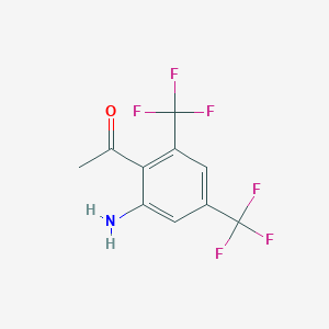 molecular formula C10H7F6NO B2694486 1-[2-氨基-4,6-双(三氟甲基)苯基]-1-乙酮 CAS No. 882747-78-6