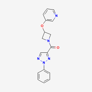 molecular formula C17H15N5O2 B2694487 (2-苯基-2H-1,2,3-三唑-4-基)(3-(吡啶-3-基氧基)氮杂环丁烷-1-基)甲酮 CAS No. 1903037-10-4