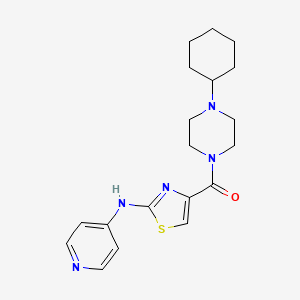 molecular formula C19H25N5OS B2694488 (4-Cyclohexylpiperazin-1-yl)(2-(pyridin-4-ylamino)thiazol-4-yl)methanone CAS No. 1797954-65-4