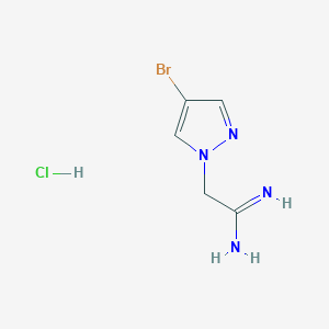 molecular formula C5H8BrClN4 B2694489 2-(4-bromo-1H-pyrazol-1-yl)ethanimidamide hydrochloride CAS No. 2225142-39-0