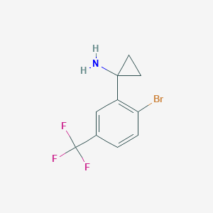 molecular formula C10H9BrF3N B2694490 1-(2-Bromo-5-(trifluoromethyl)phenyl)cyclopropan-1-amine CAS No. 1260797-00-9