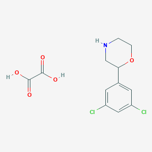 molecular formula C12H13Cl2NO5 B2694493 2-(3,5-二氯苯基)吗啉草酸盐 CAS No. 1171742-97-4