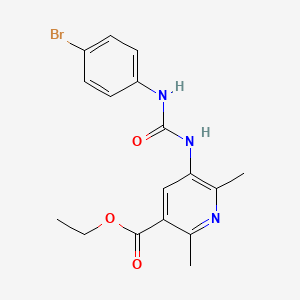 molecular formula C17H18BrN3O3 B2694494 乙酸-5-(3-(4-溴苯基)脲基)-2,6-二甲基烟酸酯 CAS No. 622789-14-4