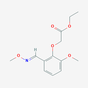 molecular formula C13H17NO5 B2694497 乙酸-2-{2-甲氧基-6-[(甲氧基亚胺)甲基]-苯氧基}乙酸酯 CAS No. 338416-55-0