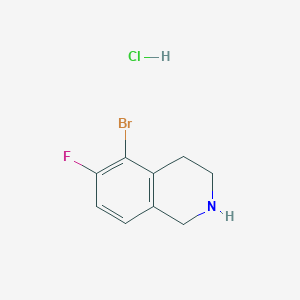 molecular formula C9H10BrClFN B2694510 5-溴-6-氟-1,2,3,4-四氢异喹啉;盐酸盐 CAS No. 2470437-36-4