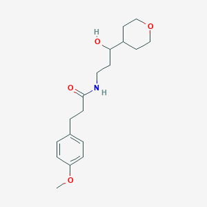 N-(3-hydroxy-3-(tetrahydro-2H-pyran-4-yl)propyl)-3-(4-methoxyphenyl)propanamide