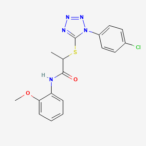 2-((1-(4-chlorophenyl)-1H-tetrazol-5-yl)thio)-N-(2-methoxyphenyl)propanamide