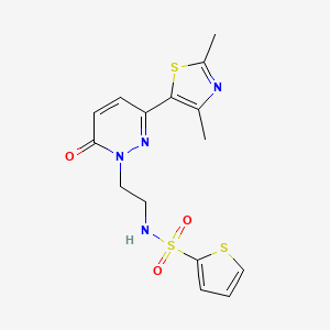 molecular formula C15H16N4O3S3 B2694528 N-(2-(3-(2,4-dimethylthiazol-5-yl)-6-oxopyridazin-1(6H)-yl)ethyl)thiophene-2-sulfonamide CAS No. 1251610-68-0