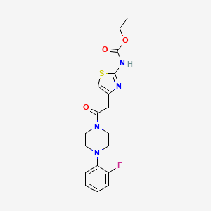 molecular formula C18H21FN4O3S B2694553 乙基(4-(2-(4-(2-氟苯基)哌嗪-1-基)-2-氧代乙基)噻唑-2-基)氨基甲酸酯 CAS No. 946284-54-4