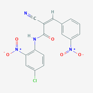 molecular formula C16H9ClN4O5 B2694555 (Z)-N-(4-chloro-2-nitrophenyl)-2-cyano-3-(3-nitrophenyl)acrylamide CAS No. 332918-81-7