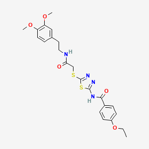 molecular formula C23H26N4O5S2 B2694556 N-(5-((2-((3,4-dimethoxyphenethyl)amino)-2-oxoethyl)thio)-1,3,4-thiadiazol-2-yl)-4-ethoxybenzamide CAS No. 887209-19-0