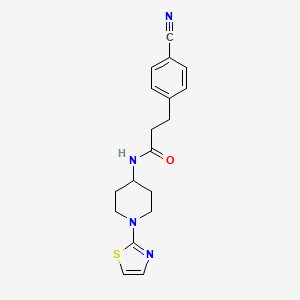 molecular formula C18H20N4OS B2694557 3-(4-cyanophenyl)-N-(1-(thiazol-2-yl)piperidin-4-yl)propanamide CAS No. 1448064-26-3