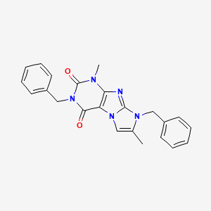 molecular formula C23H21N5O2 B2694558 2,6-Dibenzyl-4,7-dimethylpurino[7,8-a]imidazole-1,3-dione CAS No. 896846-66-5