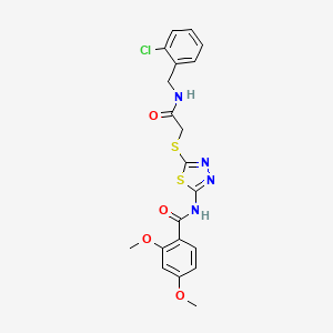 molecular formula C20H19ClN4O4S2 B2694561 N-(5-((2-((2-氯苄基)氨基)-2-氧代乙基)硫代-1,3,4-噻二唑-2-基)-2,4-二甲氧基苯甲酰胺 CAS No. 896022-00-7