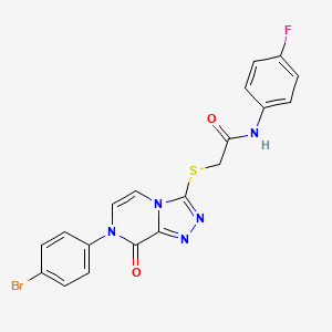 2-((7-(4-bromophenyl)-8-oxo-7,8-dihydro-[1,2,4]triazolo[4,3-a]pyrazin-3-yl)thio)-N-(4-fluorophenyl)acetamide