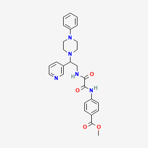 molecular formula C27H29N5O4 B2694566 Methyl 4-[(oxo{[2-(4-phenylpiperazin-1-yl)-2-pyridin-3-ylethyl]amino}acetyl)amino]benzoate CAS No. 896352-21-9