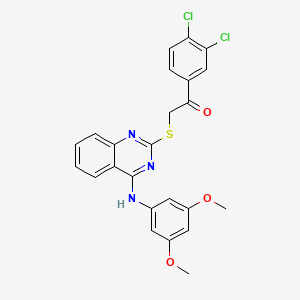 molecular formula C24H19Cl2N3O3S B2694569 1-(3,4-二氯苯基)-2-(4-(3,5-二甲氧基苯胺基)喹唑啉-2-基)硫醇乙酮 CAS No. 688356-21-0