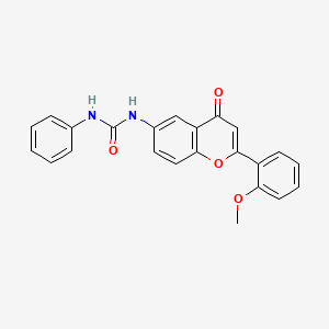 molecular formula C23H18N2O4 B2694572 1-(2-(2-甲氧基苯基)-4-氧代-4H-香豆素-6-基)-3-苯基脲 CAS No. 923688-06-6