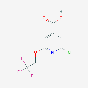 molecular formula C8H5ClF3NO3 B2694575 2-chloro-6-(2,2,2-trifluoroethoxy)pyridine-4-carboxylic Acid CAS No. 883950-09-2