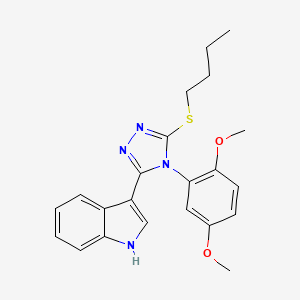 molecular formula C22H24N4O2S B2694581 3-(5-(丁基硫基)-4-(2,5-二甲氧基苯基)-4H-1,2,4-三唑-3-基)-1H-吲哚 CAS No. 946235-60-5