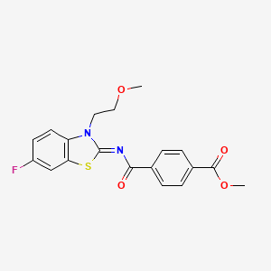 (Z)-methyl 4-((6-fluoro-3-(2-methoxyethyl)benzo[d]thiazol-2(3H)-ylidene)carbamoyl)benzoate