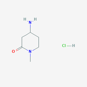 molecular formula C6H13ClN2O B2694589 4-Amino-1-methylpiperidin-2-one hydrochloride CAS No. 1373223-45-0; 90673-40-8