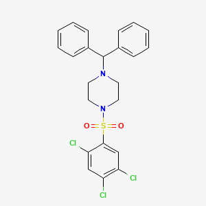 molecular formula C23H21Cl3N2O2S B2694592 1-((4-(Diphenylmethyl)piperazinyl)sulfonyl)-2,4,5-trichlorobenzene CAS No. 325813-77-2