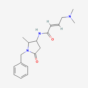 molecular formula C18H25N3O2 B2694597 (E)-N-(1-Benzyl-2-methyl-5-oxopyrrolidin-3-yl)-4-(dimethylamino)but-2-enamide CAS No. 2411322-87-5