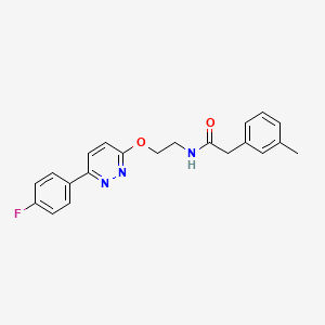 molecular formula C21H20FN3O2 B2694599 N-(2-((6-(4-fluorophenyl)pyridazin-3-yl)oxy)ethyl)-2-(m-tolyl)acetamide CAS No. 920408-14-6