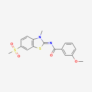 molecular formula C17H16N2O4S2 B2694600 3-methoxy-N-(3-methyl-6-methylsulfonyl-1,3-benzothiazol-2-ylidene)benzamide CAS No. 683237-54-9