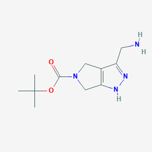 molecular formula C11H18N4O2 B2694604 tert-Butyl 3-(aminomethyl)-4,6-dihydropyrrolo[3,4-c]pyrazole-5(1H)-carboxylate CAS No. 1251002-81-9