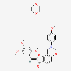 molecular formula C31H33NO9 B2694614 (4Z)-12-(4-methoxyphenyl)-4-[(2,4,5-trimethoxyphenyl)methylidene]-3,10-dioxa-12-azatricyclo[7.4.0.0^{2,6}]trideca-1,6,8-trien-5-one; 1,4-dioxane CAS No. 1351664-72-6