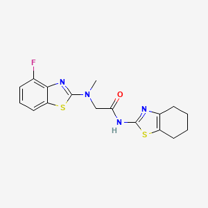 molecular formula C17H17FN4OS2 B2694619 2-((4-fluorobenzo[d]thiazol-2-yl)(methyl)amino)-N-(4,5,6,7-tetrahydrobenzo[d]thiazol-2-yl)acetamide CAS No. 1351613-84-7