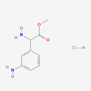 molecular formula C9H13ClN2O2 B2694621 Methyl 2-amino-2-(3-aminophenyl)acetate hydrochloride CAS No. 2472663-62-8