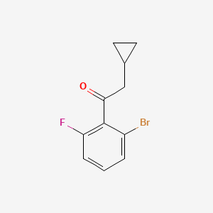 molecular formula C11H10BrFO B2694622 1-(2-溴-6-氟苯基)-2-环丙基乙酮 CAS No. 1601168-98-2
