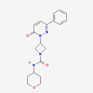 molecular formula C19H22N4O3 B2694630 N-(Oxan-4-yl)-3-(6-oxo-3-phenylpyridazin-1-yl)azetidine-1-carboxamide CAS No. 2380176-35-0