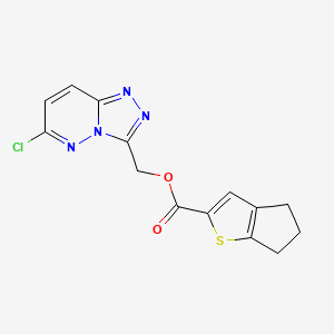 molecular formula C14H11ClN4O2S B2694632 {6-chloro-[1,2,4]triazolo[4,3-b]pyridazin-3-yl}methyl 4H,5H,6H-cyclopenta[b]thiophene-2-carboxylate CAS No. 1427561-68-9