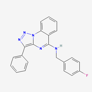 molecular formula C22H16FN5 B2694647 N-(4-fluorobenzyl)-3-phenyl[1,2,3]triazolo[1,5-a]quinazolin-5-amine CAS No. 866345-45-1