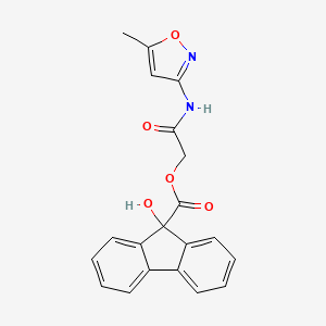 molecular formula C20H16N2O5 B2694657 [(5-methyl-1,2-oxazol-3-yl)carbamoyl]methyl 9-hydroxy-9H-fluorene-9-carboxylate CAS No. 923210-64-4