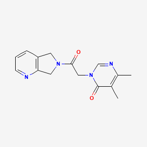 molecular formula C15H16N4O2 B2694659 5,6-二甲基-3-(2-氧代-2-(5H-吡咯并[3,4-b]吡啶-6(7H)-基)乙基)嘧啶-4(3H)-酮 CAS No. 2320380-78-5