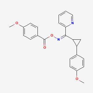 molecular formula C24H22N2O4 B2694665 2-{{[(4-Methoxybenzoyl)oxy]imino}[2-(4-methoxyphenyl)cyclopropyl]methyl}pyridine CAS No. 338749-34-1
