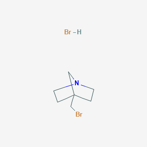 molecular formula C7H13Br2N B2694667 4-(Bromomethyl)-1-azabicyclo[2.2.1]heptane;hydrobromide CAS No. 2260930-67-2
