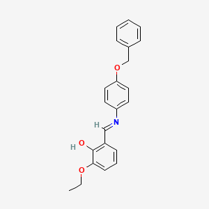 molecular formula C22H21NO3 B2694671 2-((E)-{[4-(苄氧基)苯基]亚胺甲基}-6-乙氧基苯酚 CAS No. 1232826-55-9