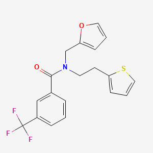 molecular formula C19H16F3NO2S B2694673 N-(furan-2-ylmethyl)-N-(2-(thiophen-2-yl)ethyl)-3-(trifluoromethyl)benzamide CAS No. 1396874-41-1