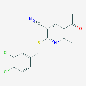 5-Acetyl-2-{[(3,4-dichlorophenyl)methyl]sulfanyl}-6-methylpyridine-3-carbonitrile