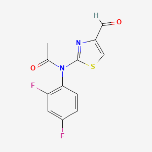 molecular formula C12H8F2N2O2S B2694679 N-(2,4-difluorophenyl)-N-(4-formyl-1,3-thiazol-2-yl)acetamide CAS No. 854035-88-4