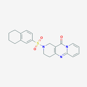 molecular formula C21H21N3O3S B2694684 2-((5,6,7,8-tetrahydronaphthalen-2-yl)sulfonyl)-3,4-dihydro-1H-dipyrido[1,2-a:4',3'-d]pyrimidin-11(2H)-one CAS No. 2034273-12-4